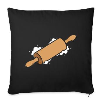 Rolling pin simple icon - Sofa pillowcase 17,3'' x 17,3'' (45 x 45 cm) - black - Front