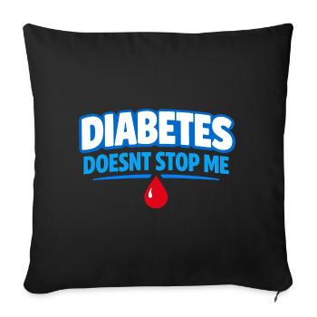 Soutien à l’insuline dans le sang Fierté de type 1 - Housse de coussin décorative 45 x 45 cm - noir - Devant