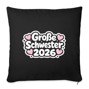 Grande sœur n’est plus enfant unique en 2026 - Housse de coussin décorative 45 x 45 cm - noir - Devant