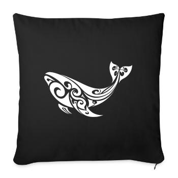baleine - Housse de coussin décorative 45 x 45 cm - noir - Devant