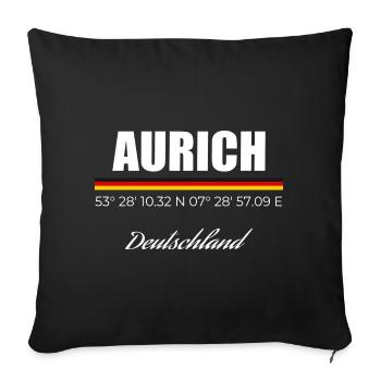 Aurich - Sofakissenbezug 45 x 45 cm - Schwarz - Vorne