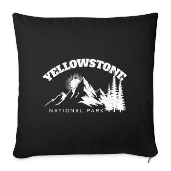 Randonnée dans le parc national de Yellowstone - Housse de coussin décorative 45 x 45 cm - noir - Devant