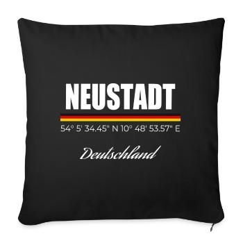 Neustadt - Sofakissenbezug 45 x 45 cm - Schwarz - Vorne