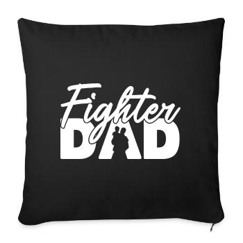 Papa combattant silhouette blanche Silhouette audacieuse Slogan Art - Housse de coussin décorative 45 x 45 cm - noir - Devant