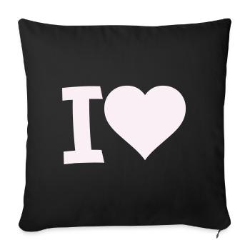 I Love Heart Motif - Sofa pillowcase 17,3'' x 17,3'' (45 x 45 cm) - black - Front