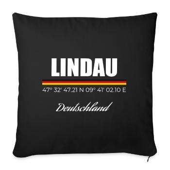 Lindau - Sofakissenbezug 45 x 45 cm - Schwarz - Vorne