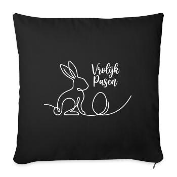 Vrolijk Pasen, Schattig Konijn Shirt, Hoodie, Mug - Sofakissenbezug 45 x 45 cm - Schwarz - Vorne