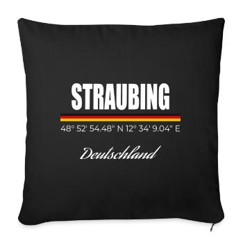 Straubing - Sofakissenbezug 45 x 45 cm - Schwarz - Vorne