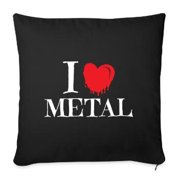 I Heart Metal Red Dripping Melting Heart Art - Sofakissenbezug 45 x 45 cm - Schwarz - Vorne