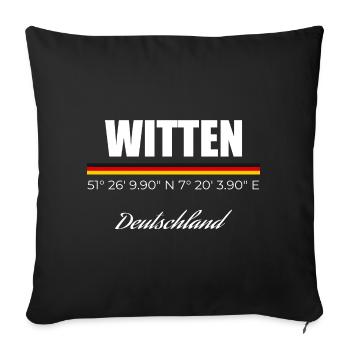 Witten - Sofakissenbezug 45 x 45 cm - Schwarz - Vorne