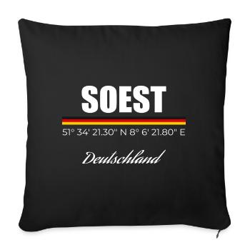 Soest - Sofakissenbezug 45 x 45 cm - Schwarz - Vorne