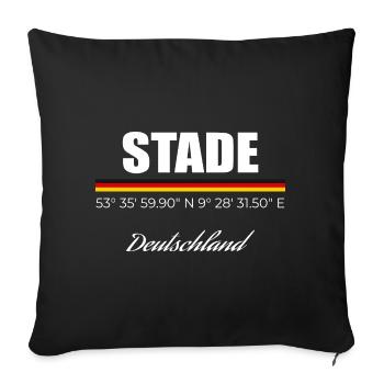 Stade - Sofakissenbezug 45 x 45 cm - Schwarz - Vorne