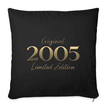 21st Birthday Gift Husband Original April 2005 - Sofa pillowcase 17,3'' x 17,3'' (45 x 45 cm) - black - Front