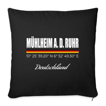 Mühlheim an der Ruhr - Sofakissenbezug 45 x 45 cm - Schwarz - Vorne