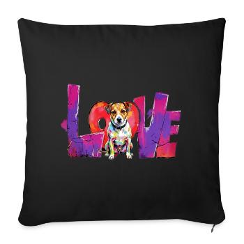 Love Dog Jack Russell Terrier Graffiti Design - Housse de coussin décorative 45 x 45 cm - noir - Devant