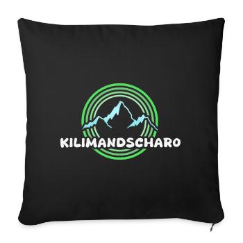 Kilimanjaro as hiking - Sofa pillowcase 17,3'' x 17,3'' (45 x 45 cm) - black - Front