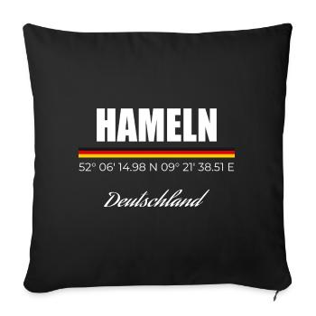 Hameln - Sofakissenbezug 45 x 45 cm - Schwarz - Vorne