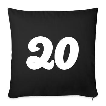 20. 20. JAHRESTAG. 20-JÄHRIGES JUBILÄUM. 20 JAHRE. - Sofakissenbezug 45 x 45 cm - Schwarz - Vorne