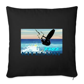 Le kitesurf - Housse de coussin décorative 45 x 45 cm - noir - Devant