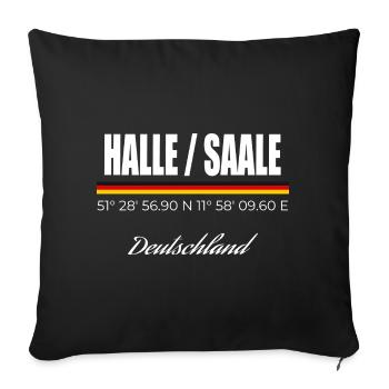 Halle / Saale - Sofakissenbezug 45 x 45 cm - Schwarz - Vorne