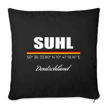 Suhl - Sofakissenbezug 45 x 45 cm - Schwarz - Vorne