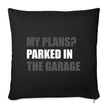 Mes plans ? Passionné de voitures, mécanicien automobile - Housse de coussin décorative 45 x 45 cm - noir - Devant