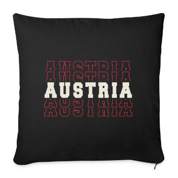Austria Austria Football Sports Fan Flag Pride - Sofa pillowcase 17,3'' x 17,3'' (45 x 45 cm) - black - Front