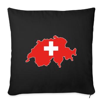 Switzerland Flag Map - Sofa pillowcase 17,3'' x 17,3'' (45 x 45 cm) - black - Front