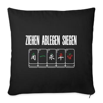 Ziehen Ablegen Siegen - Sofakissenbezug 45 x 45 cm - Schwarz - Vorne