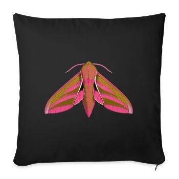 Elephant Hawk Moth Deilephila elpenor Styl de dessins animés - Housse de coussin décorative 45 x 45 cm - noir - Devant