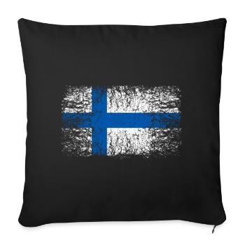 Finnland 002 AllroundDesigns - Sofakissenbezug 45 x 45 cm - Schwarz - Vorne