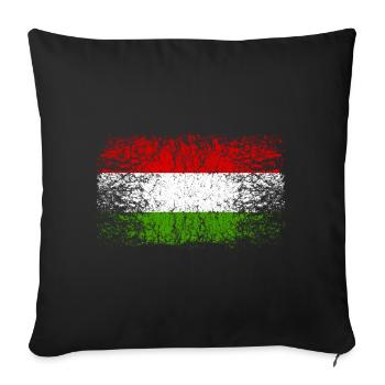 Hongrie 002 dessins ronds - Housse de coussin décorative 45 x 45 cm - noir - Devant