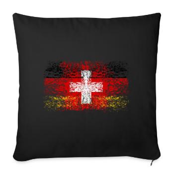 Deutschland Schweiz 002 - Sofakissenbezug 45 x 45 cm - Schwarz - Vorne