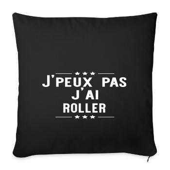J'ai roller cadeaux sport - Housse de coussin décorative 45 x 45 cm - noir - Devant