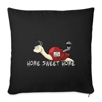 Schnecke Zuhause Home Sweet Home Comic Geschenk - Sofakissenbezug 45 x 45 cm - Schwarz - Vorne