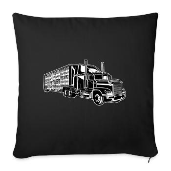 Truck / Truck 01_black white - Sofa pillowcase 17,3'' x 17,3'' (45 x 45 cm) - black - Front