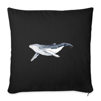 Baby humpback whale - Baleine - Sofa pillowcase 17,3'' x 17,3'' (45 x 45 cm) - black - Front