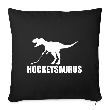 Hockeysaurus - Hockey - Housse de coussin décorative 45 x 45 cm - noir - Devant