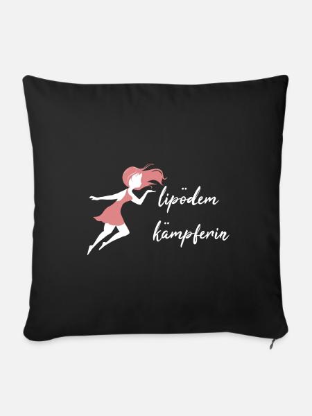 Lipödem Kämpferin Rosa Fee - Sofakissenbezug 45 x 45 cm - Schwarz