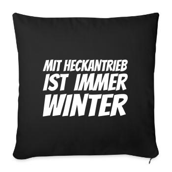With rear-wheel drive is always winter - Sofa pillowcase 17,3'' x 17,3'' (45 x 45 cm) - black - Front