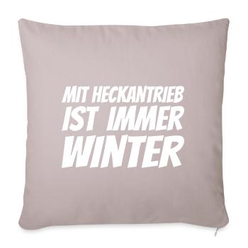 Mit Heckantrieb ist immer Winter - Sofakissenbezug 45 x 45 cm - helles Taupe - Vorne