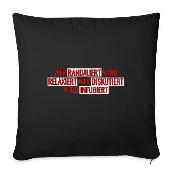 Who rampages is relaxed who is discussed - Sofa pillowcase 17,3'' x 17,3'' (45 x 45 cm) - black - Front