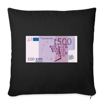 Argent / 500 euros - Housse de coussin décorative 45 x 45 cm - noir - Devant