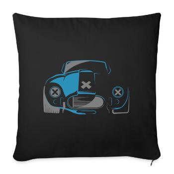 voiture de sport cobra V8 musclecars oldtimer voiture - Housse de coussin décorative 45 x 45 cm - noir - Devant