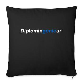 Diplomingenieur (Dipl Ing = Genie) - Sofakissenbezug 45 x 45 cm - Schwarz - Vorne