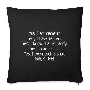 yes dans le diabetic - Housse de coussin décorative 45 x 45 cm - noir - Devant
