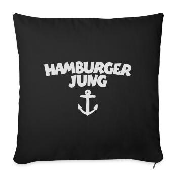 Hamburger Jung mit Anker - Sofakissenbezug 45 x 45 cm - Schwarz - Vorne