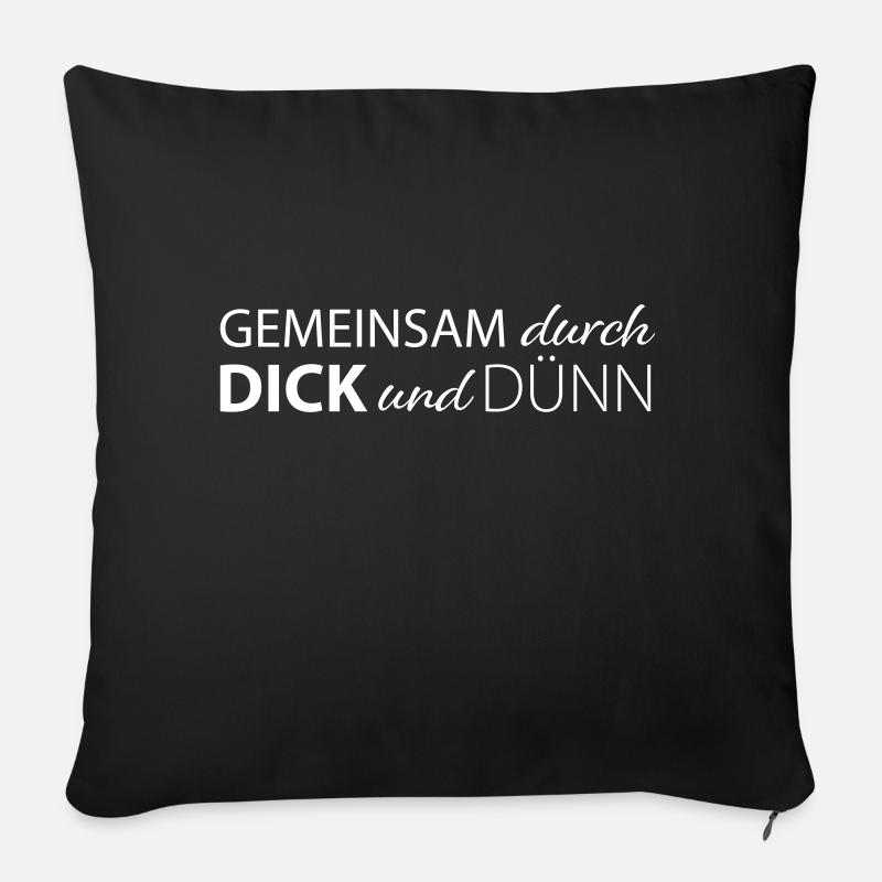 Through thick and thin - Sofa pillowcase 17,3'' x 17,3'' (45 x 45 cm) - black