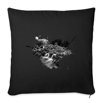 Kaskaden an den Plitvicer Seen Nationalpark HR sw - Sofakissenbezug 45 x 45 cm - Schwarz - Vorne