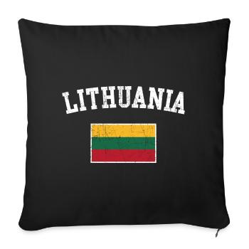 Lithuania Arc Flag Graphic - Sofa pillowcase 17,3'' x 17,3'' (45 x 45 cm) - black - Front